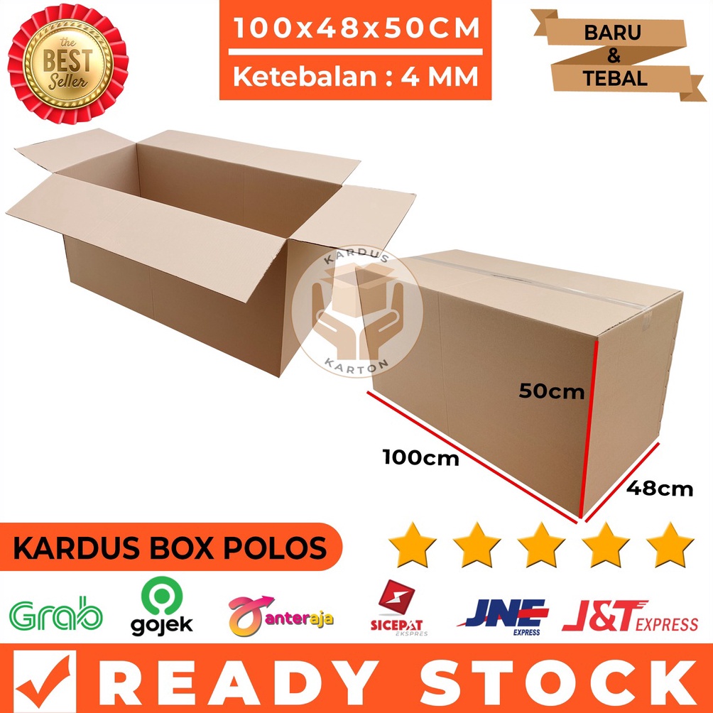 

[RRK] Kardus Besar Jumbo – Karton Box Polos 100 x 48 x 50 Packing Pindahan 50