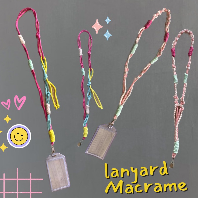 

12.12 HARGA GROSIR READY Lanyard ID CARD Holder Name Tag Leather Macrame/ Id Card/ Name tag macrame/Lanyard Pods