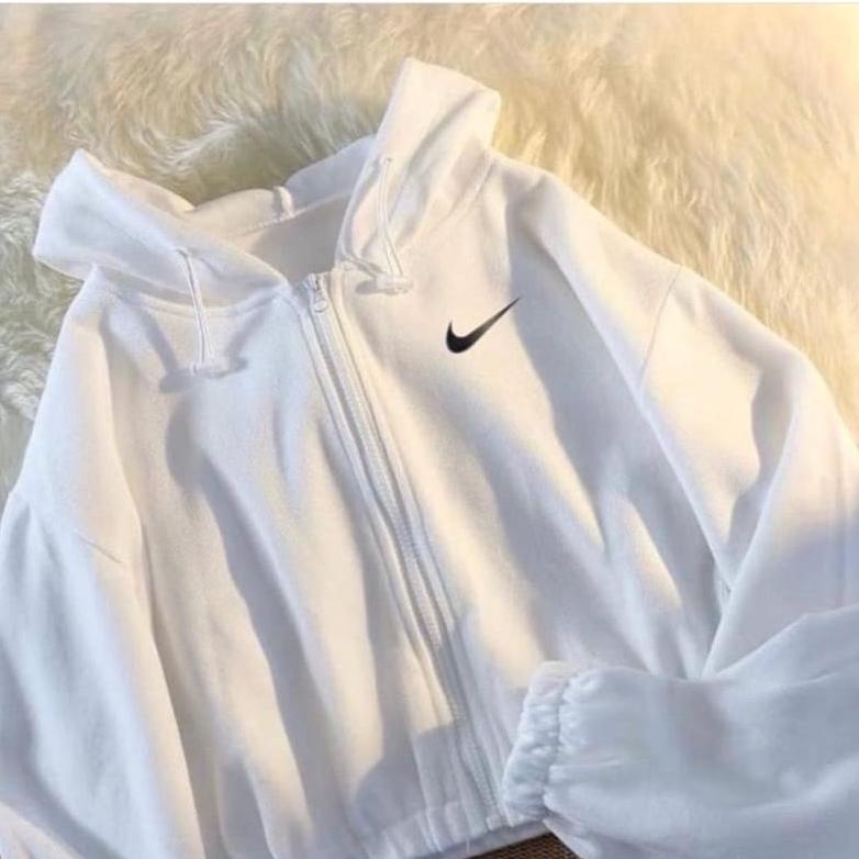 	 Jaket Croope Nk Hoodie Zipper Sweater Wanita Crop Top Baru	