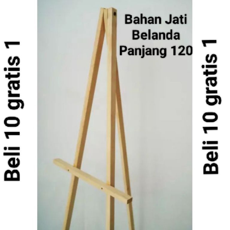 

4.4 MALL Stand Foto Kayu Jati Belanda Ukuran 120cm warna Natural