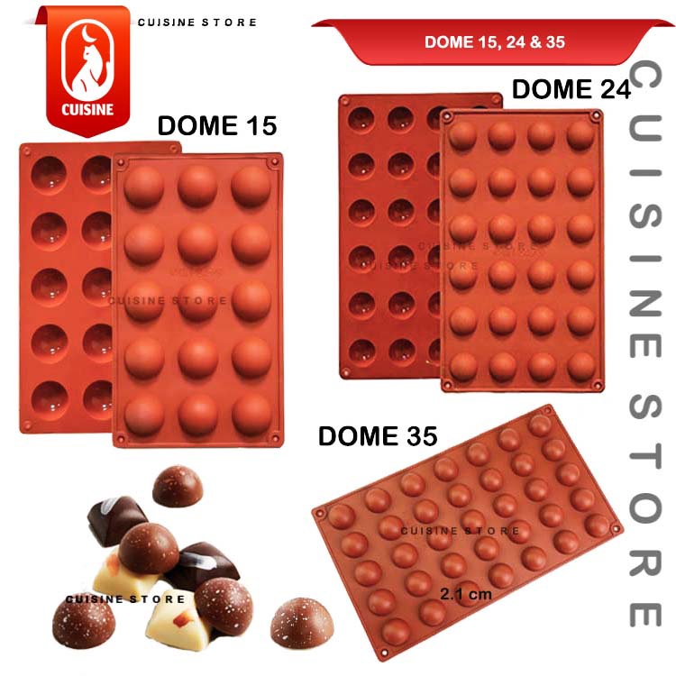 KHUSUS KAMU  [COD] Cetakan Coklat Bulat DOME kecil 15 Lubang / Cetakan Puding Jelly Agar Permen / Ce