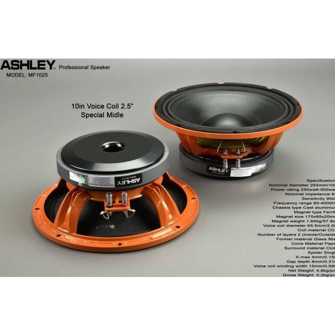 speaker component ashley mf1025 mf 1025 original 10 inch