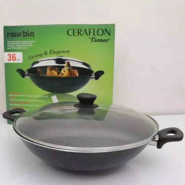 ] Kuali ceraflon marble cosmos 36cm