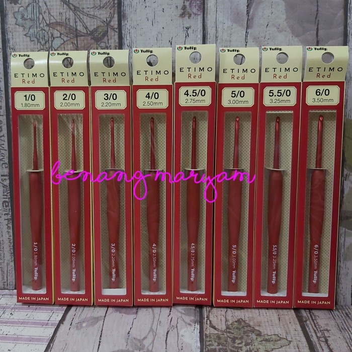 

TULIP ETIMO RED crochet hook/hakpen rajut