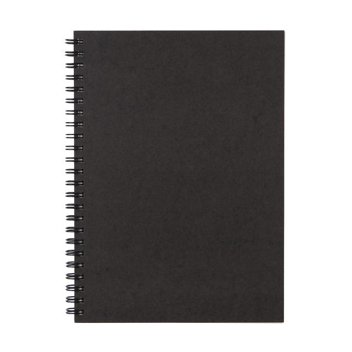 

DOUBLE RING NOTE PLAIN 80 SHEET MUJI || BUKU POLOS DARK GREY