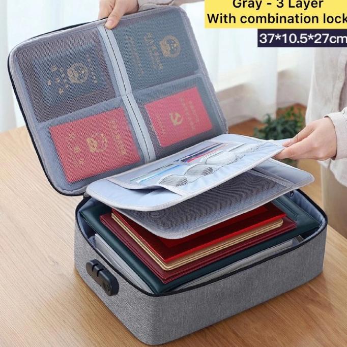 

Tas Dokumen Anti Air Combination Lock Multifungsi Organizer Box