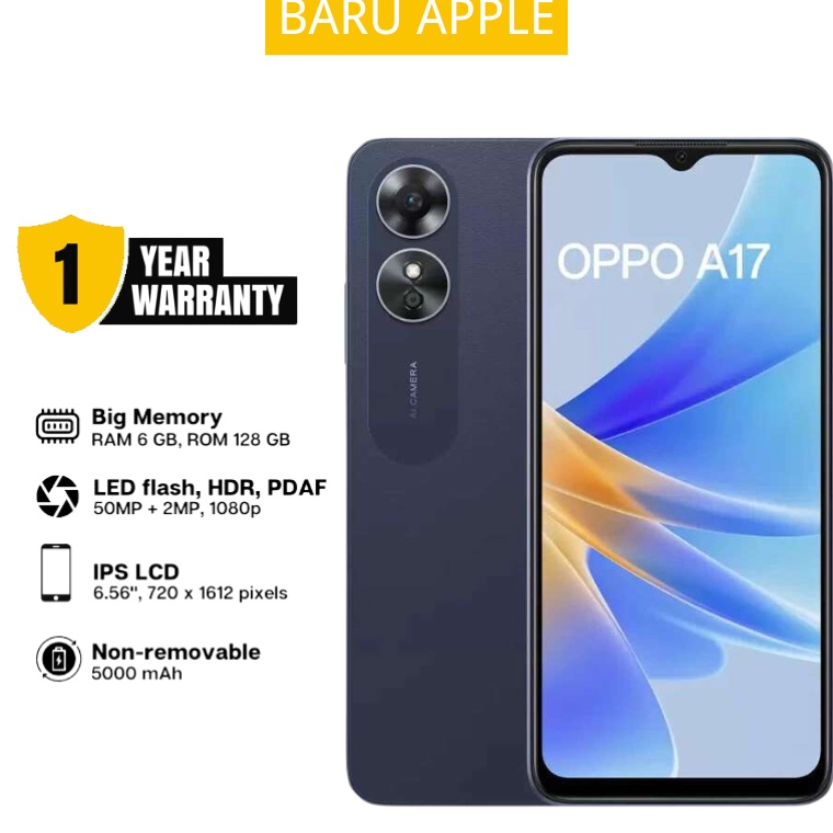 HEBOH ✅ OPPO A17 RAM 6GB/128GB GARANSI 1 TAHUN