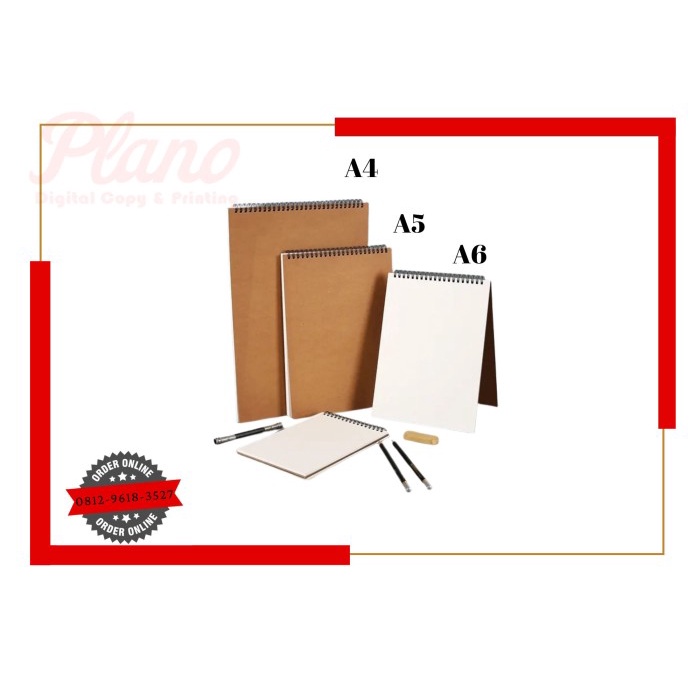 

BUKU TULIS SKETSA NOTES JILID SPIRAL KRAFT BISA CUSTOM