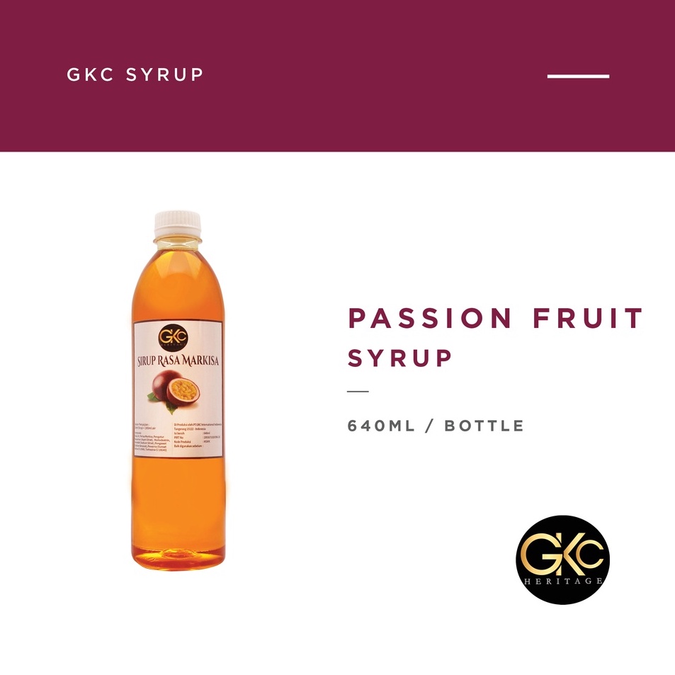 

Ready Sirup Markisa / Passion Fruit Syrup Minuman GKC Heritage 640 ml (Import Quality) Terlaku.