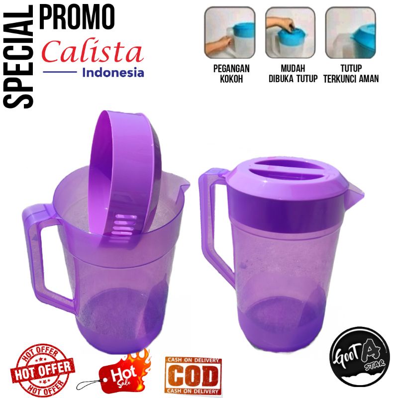 TEKO JUMBO 4,1 LITER CALISTA TUTUP MODE LOCK / TEKO JUMBO CALISTA / TEKO PLASTIK TUTUP KUNCI Biru Me