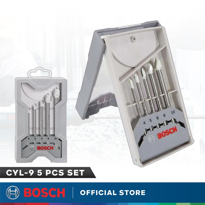 CYL 9 BOSCH MATA BOR KERAMIK / MATA BOR TOMBAK SET 5 PCS - 169