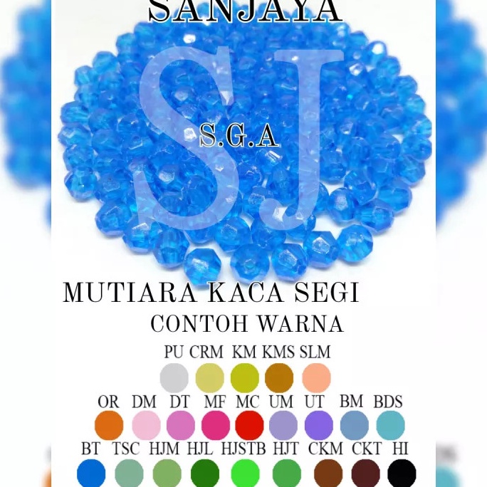 Langsung Atc.. Manik Kaca / Mote Kaca / Manik Segi Bening / Mote Segi Bening / Mote Kaca Segi Bening