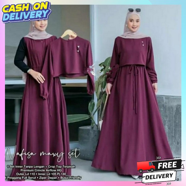 Dress Pesta Kondangan Dres Baju Gamis Model Terbaru Gamis Wsnita Lebaran 2024 Bsju Gamis Syarii Gms 