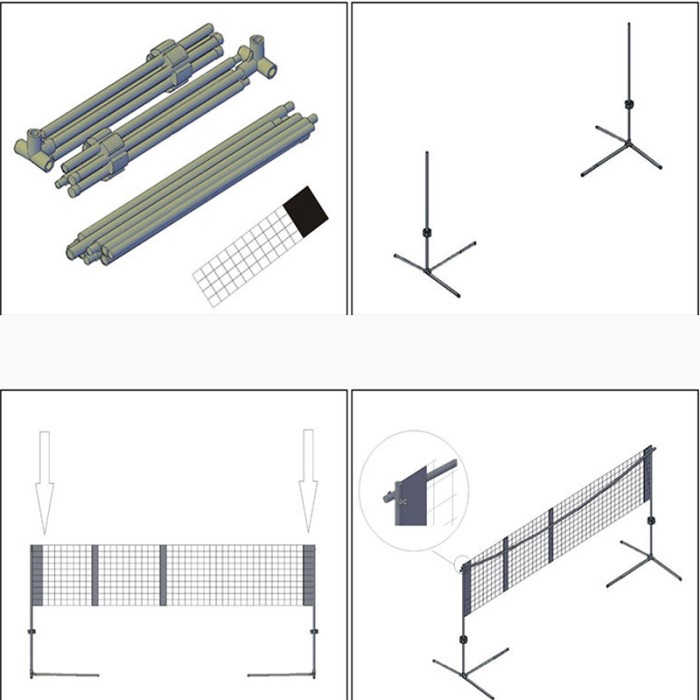 FVCO 6.1M/20FT NYLON FOLDABLE PORTABLE BADMINTON NET VOLLEYBALL