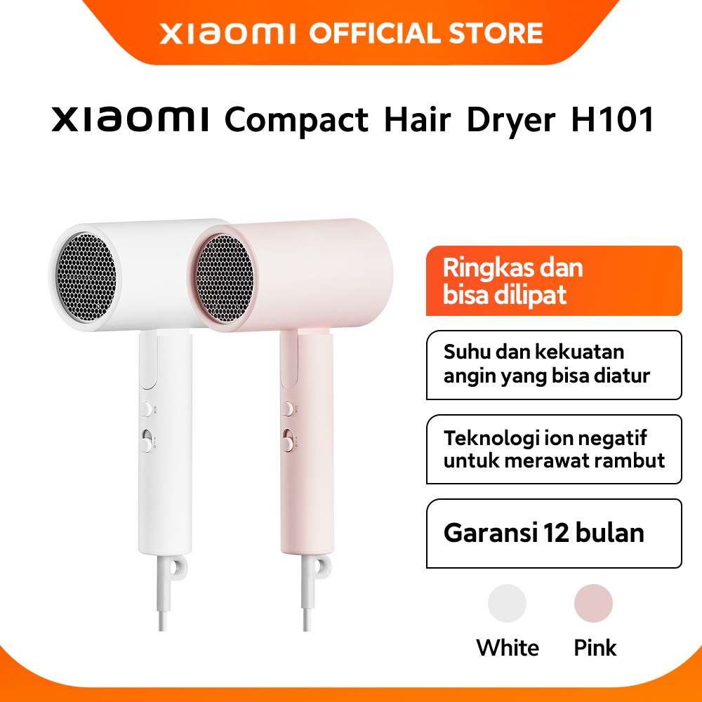 Official Xiaomi Compact Hair Dryer H101 | Ringkas dan bisa dilipat