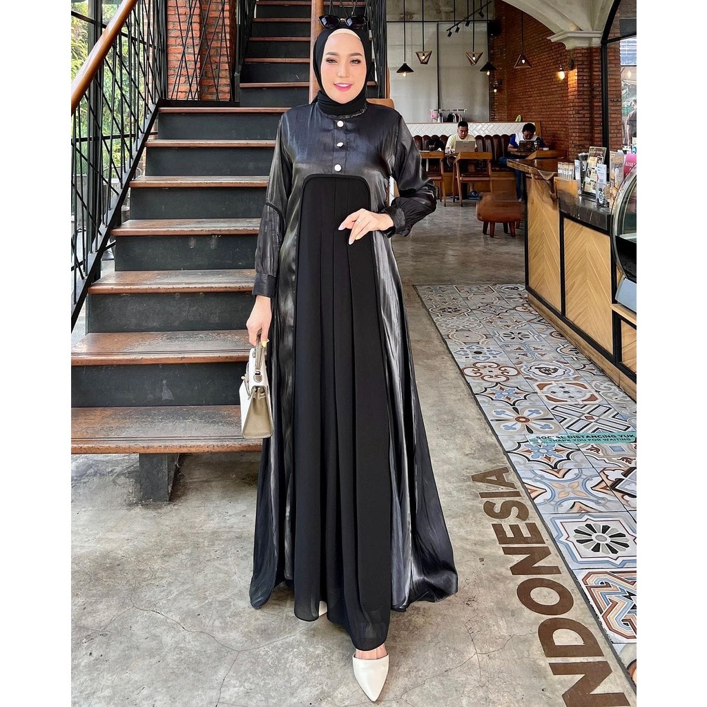 Gamis Wanita Dewasa Terbaru 2023 Viral Remaja Aesthetic Games Pengajian Elegan Games2023 Syari Hitam