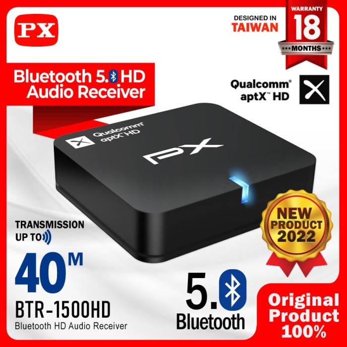 Termurah Bluetooth Receiver Audio 5.0 Aptx Hd Wireless Stereo Px Btr-1500Hd Diskon