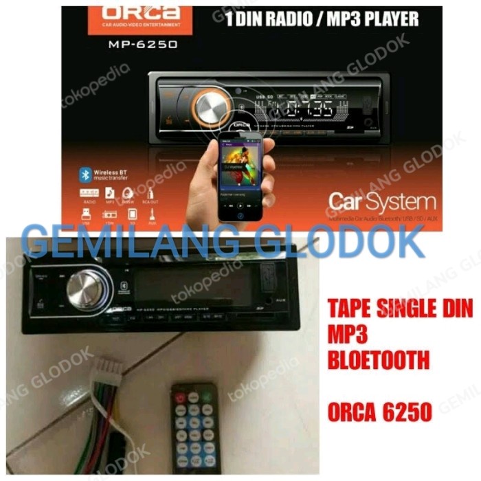 ✅Termurah Singledin Orca Mp6250 Unit Orca Tape Mobil Mp 6250 Single Din Mp3 Diskon