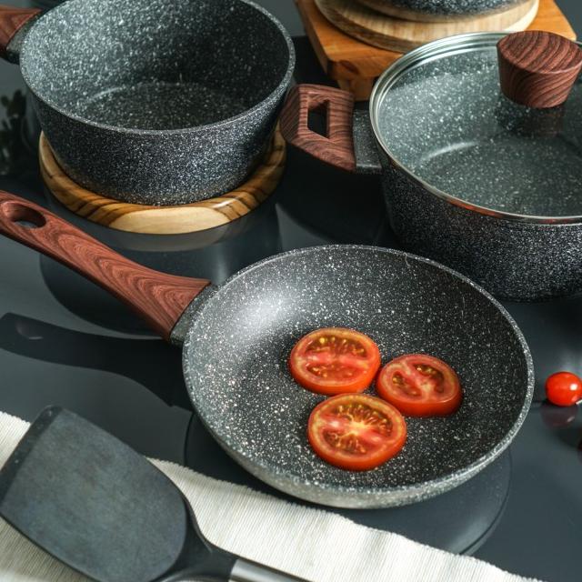 Cypruz Marble Cookware Set Of 7 Pcs/Panci Marble Cyprus/Panci Premium