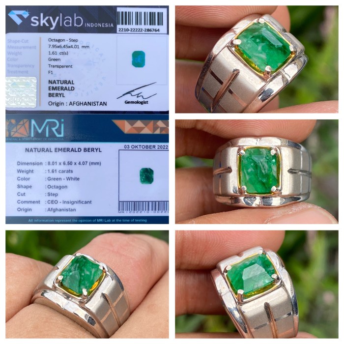 ✨Termurah Natural 1.61Ct Emerald Beryl Zamrud Insignificant Minor Swat Mine Terbatas