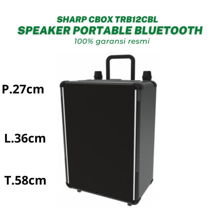 speaker trolley portable sharp cbox-trb12cbl speaker karaoke bluetooth