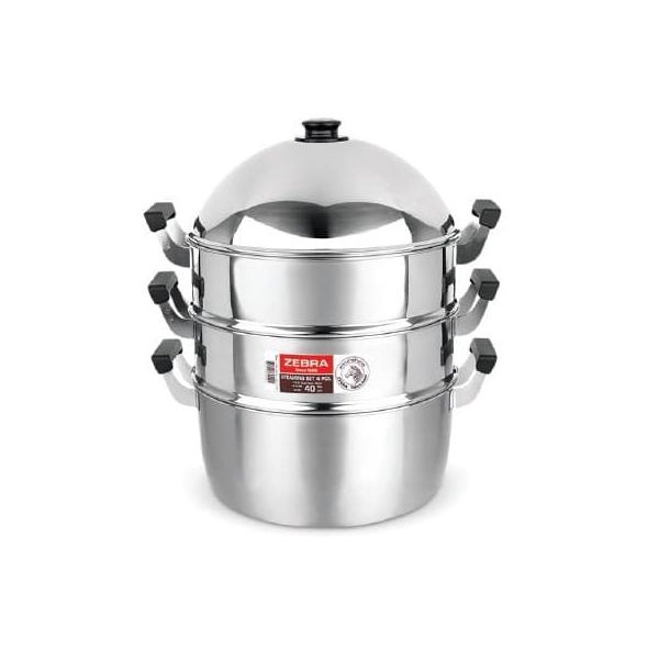 Zebra Steamer Set 36 Cm / Panci Kukus Stainless Zebra 164436
