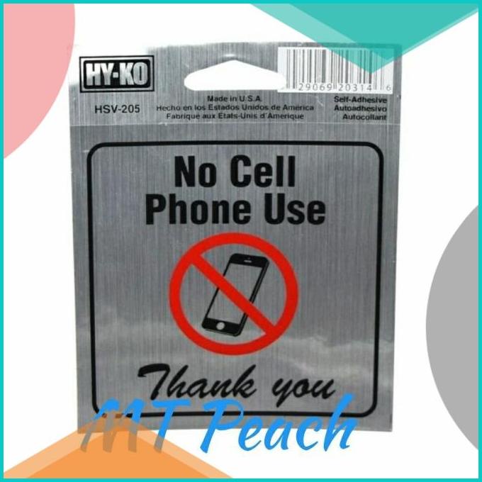 

HY KO STIKER NO CELL PHONE USE STICKER SIGN LABEL ANODIZED 20JVLZ3 tools n parts
