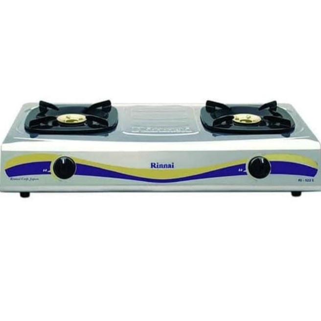 [Ori] Kompor Gas 2 Tungku Rinnai Ri 522E Stenlis Terbatas