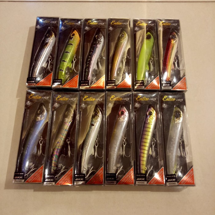 ✨Ori Set Umpan Bone Entice 110Mm 20G  Topwater Lure Isi 12 Pancing Grosir Terbatas