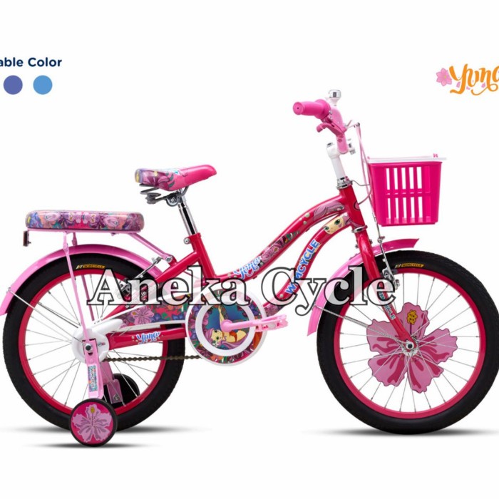 ✨Ori Sepeda Anak Roda Empat Cewek Mini Wimcycle Yuna Mermaid 18 Inch Bisa Gojek