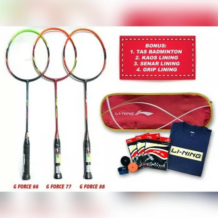 [New Ori] Raket Badminton Lining G Force 66/77/88 Bisa Gojek