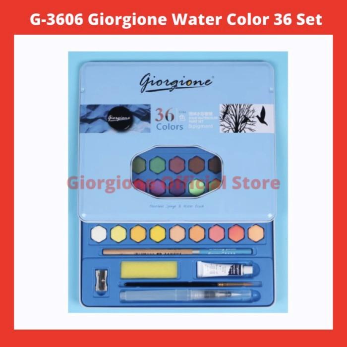 

G-3601 Giorgione Water Color Set 36 Warna Kuas Lukis Cat Air Solid