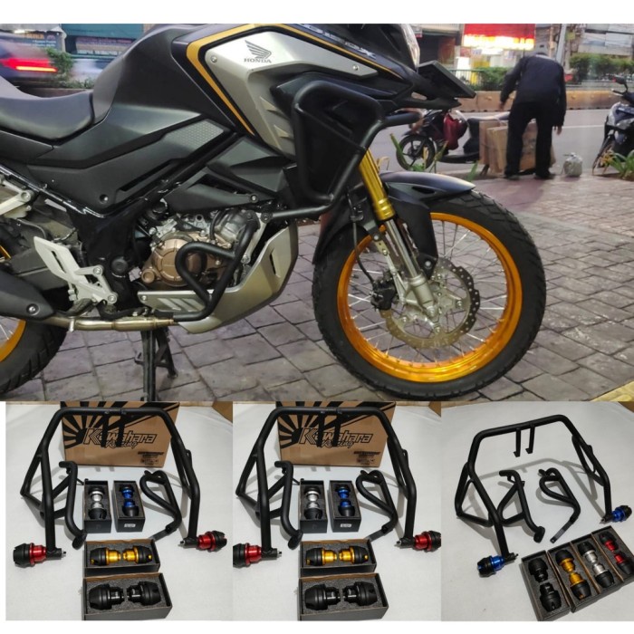 [Baru] Tubular Cb150X Plus Jalu Black Diamond Crash Bar Frame Slider Cb150X Berkualitas