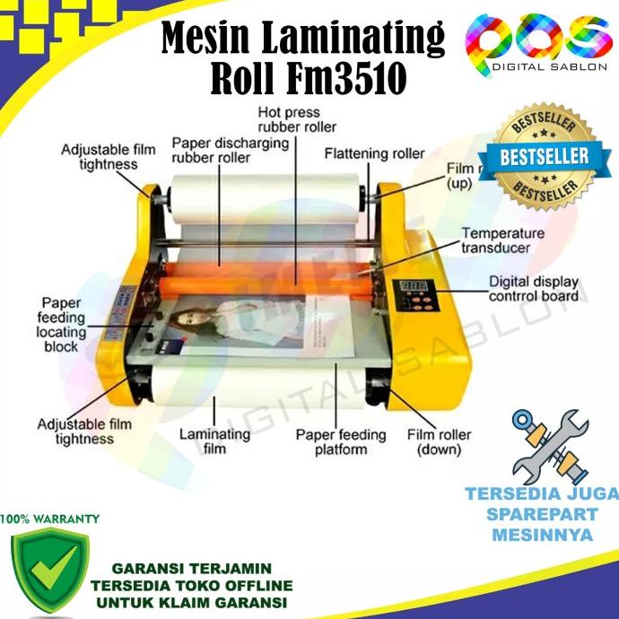 

Mesin Laminator Roll / Mesin Laminating Roll A3 Fm 3510