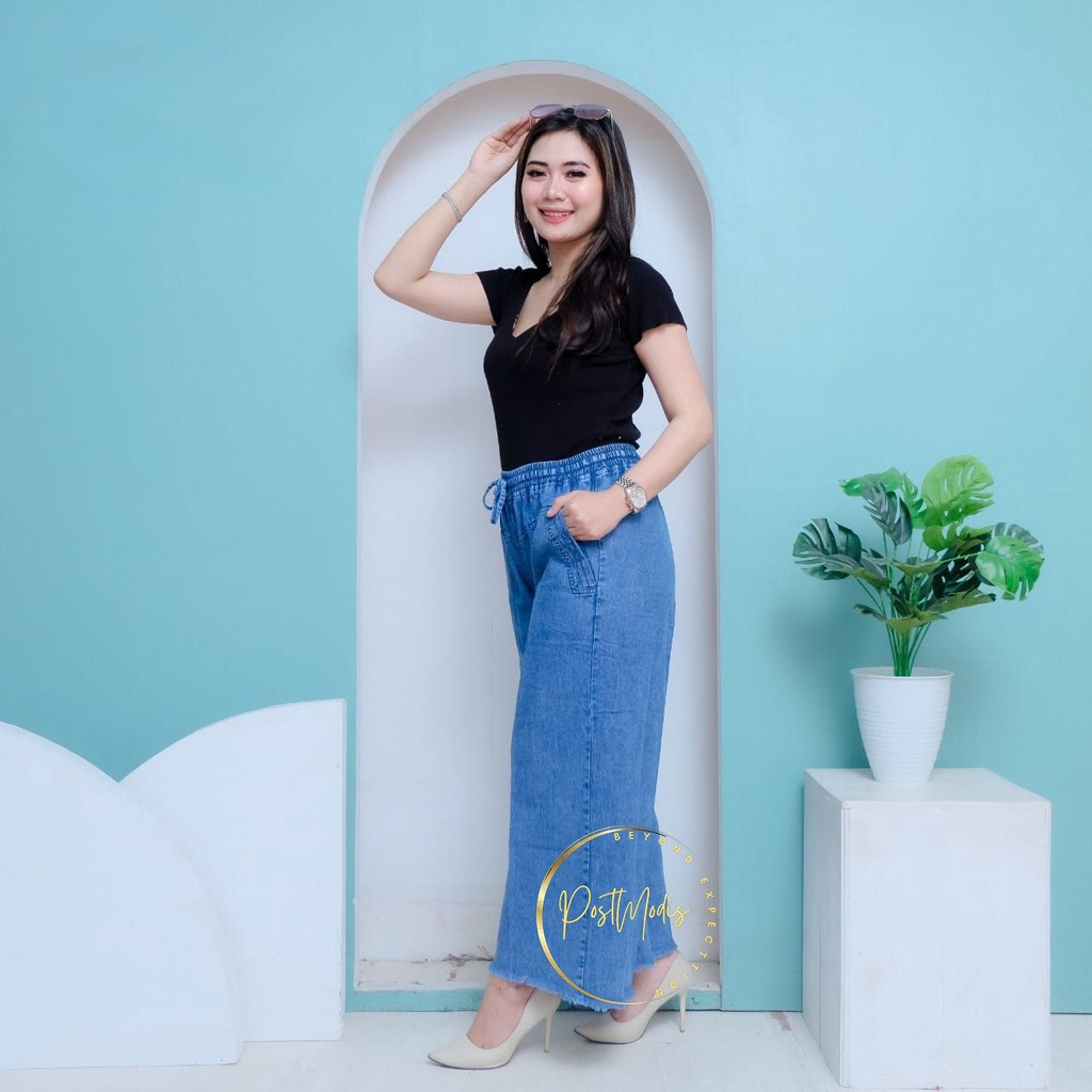 INARA KULOT RAWIS JEANS SNOW BLUE DAN SNOW BLACK POSTMODIS