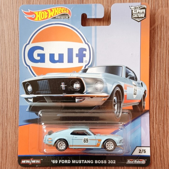 ✅COD Hotwheels Premium Gulf 1969 Ford Mustang Boss 302 Terbatas