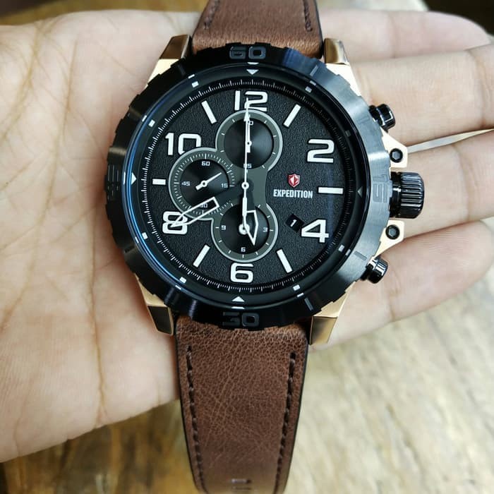 ✅Ori Expedition E6778 - Jam Tangan Pria Original - Rosegold Brown Berkualitas