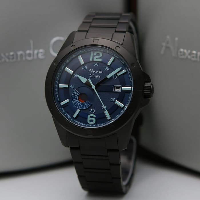 ✅Ready Jam Tangan Pria Alexandre Christie Ac 6536 Original - Blue Black Terbatas
