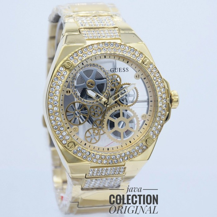 ✅Ori Jam Tangan Pria Guess Gw0323G2 Gold Original Resmi Limited