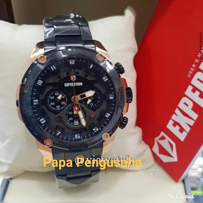 ✅Original Jam Tangan Pria Original Expedition E6787 Black Rose Bisa Gojek