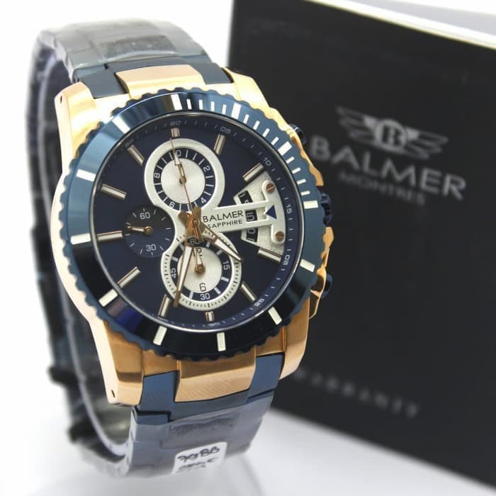 ✅Sale Jam Tangan Balmer 7980 Pria Sapphire Rosegold Blue Original Terbaru