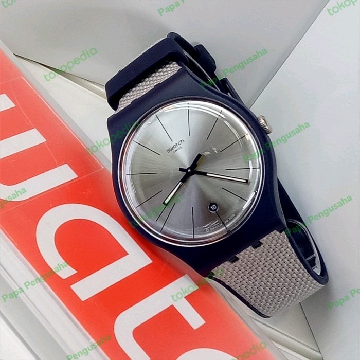 ✅Ori Jam Tangan Original Swatch Suon402 Grey Cord Garansi Resmi Limited