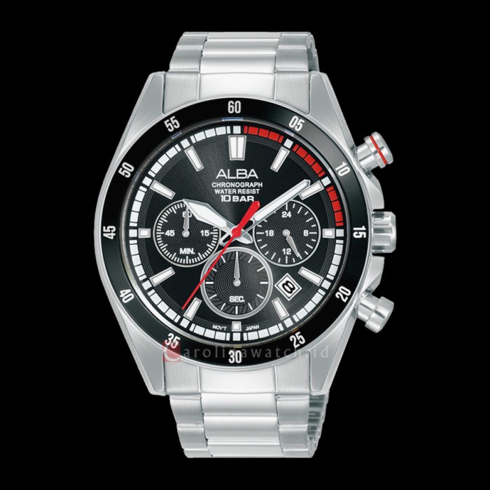✅Ready Alba At3J29X1/At3J29X1 Chronograph Black  New  Berkualitas