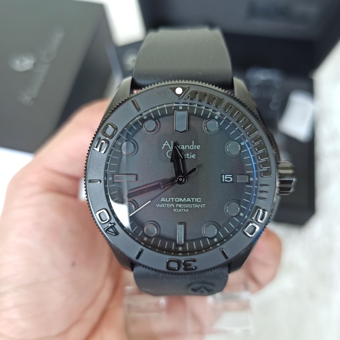 ✅Original Alexandre Christie Ac 3042 Ac3042 Automatic Full Black Original Bisa Sameday