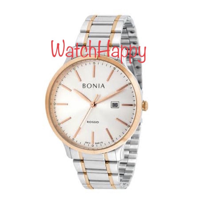 ✅Sale Watchhappy Bonia Bnr175-1612 Men Watch Silver Rose Stainless Original Bisa Gojek