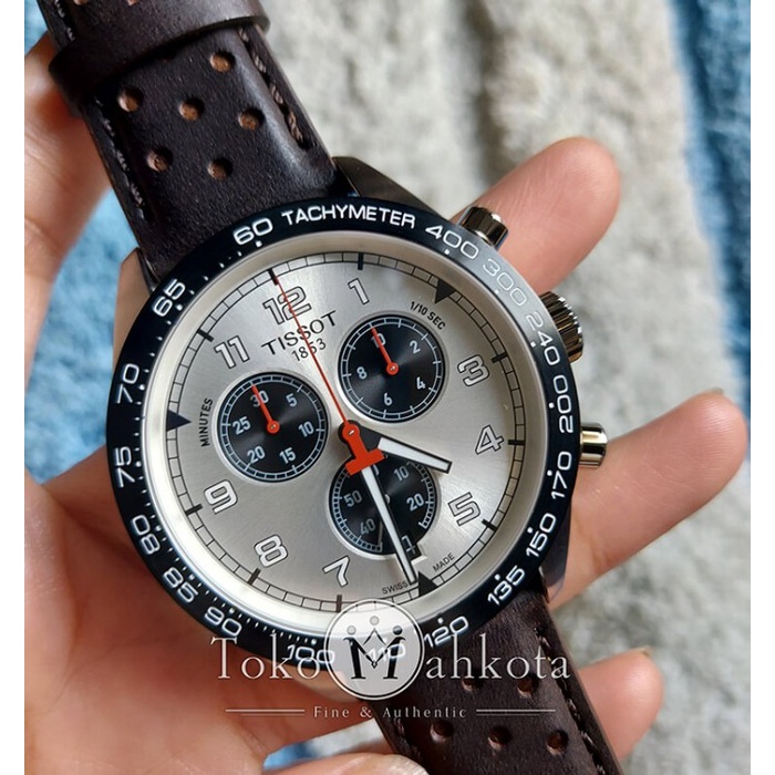 ✅Ready Tissot Prs516 / Prs 516 Chronograph Brown Leather T131.617.16.032.00 Berkualitas