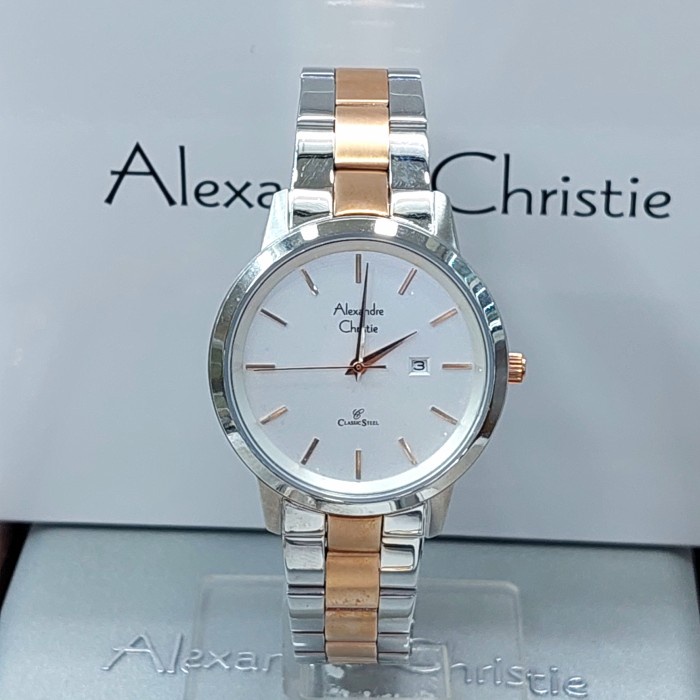 ✅New Alexandre Christie Ac8645 Ac 8645 Silver Rosegold Jam Wanita Original Berkualitas