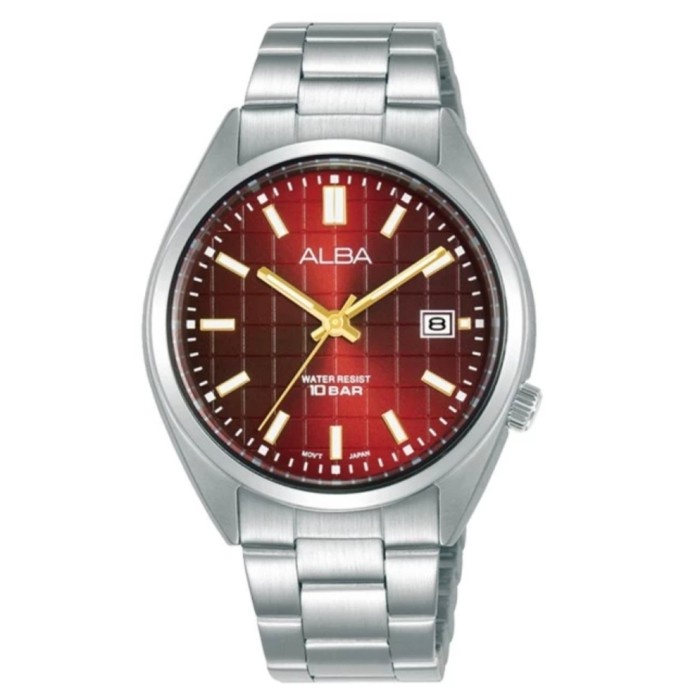 ✅New Ori Alba Wanita Ag8M31X1 Ag8M31 Quartz Red Dial Stainless Steel Bisa Sameday