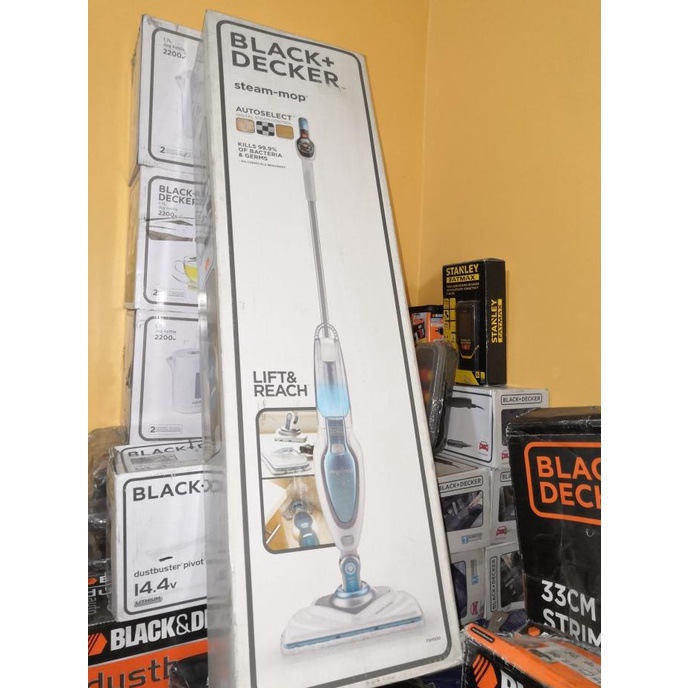 Black & Decker FSM1630 Upright Steam Cleaner Biru 2900 g, Kapasitas Air 0.5 Liter