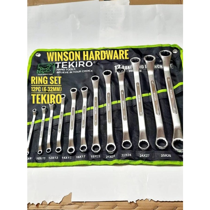 Kunci Ring Set 12pc TEKIRO 6-32mm | Double Offset Ring 12 pc TKR